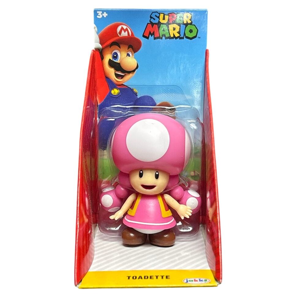 NEW Super Mario Brothers Toadette 2.5" Action Figure World of Nintendo